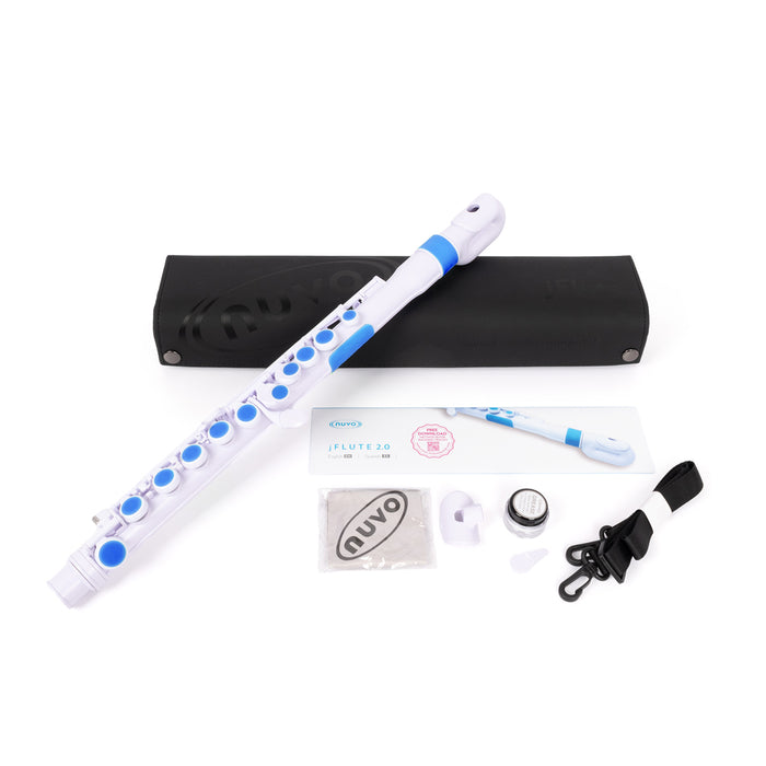 NUVO jFlute 2.0 Outfit - White with Blue Trim