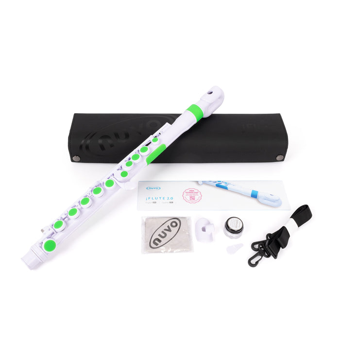 NUVO jFlute 2.0 Outfit - White with Green Trim